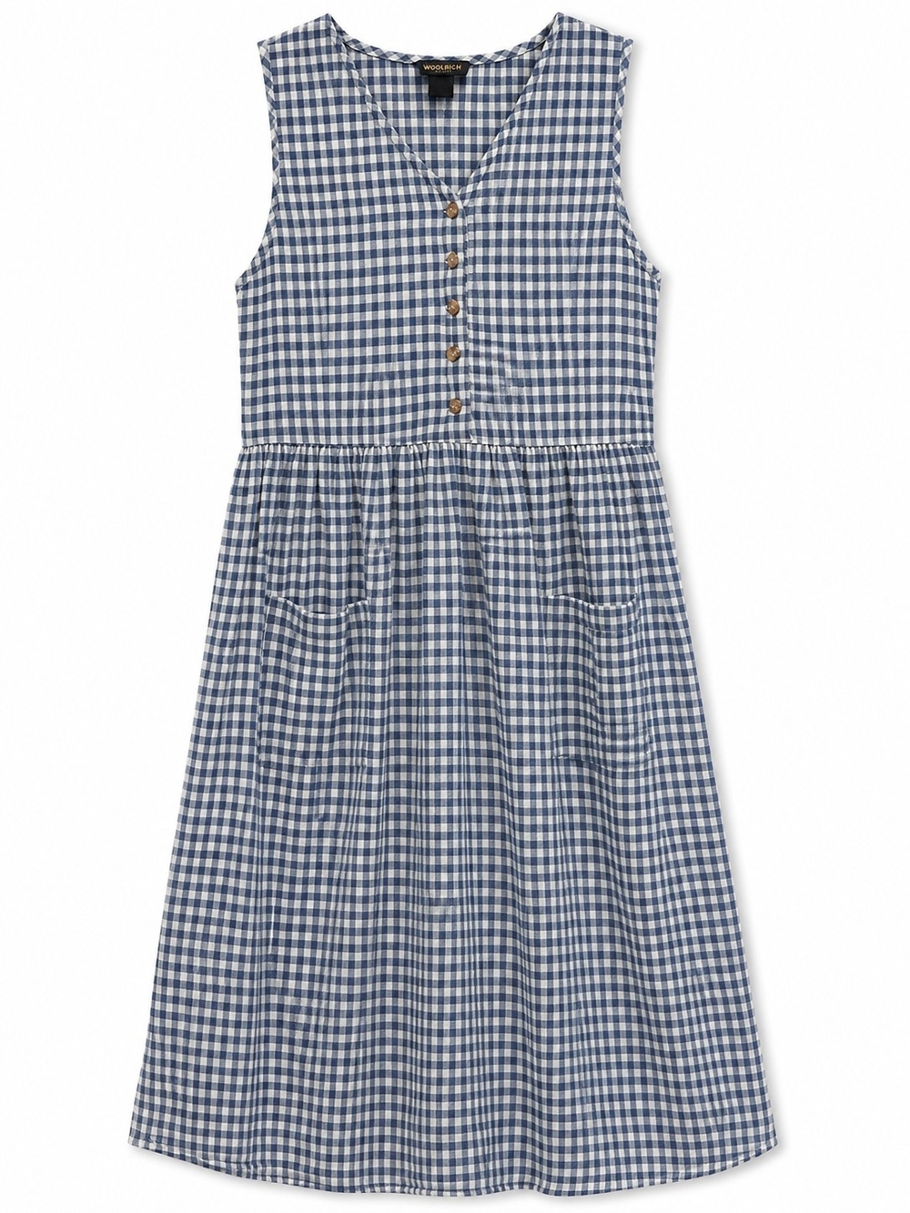 Woolrich Navy and White Gingham Midi Dress - Picture 2 of 10